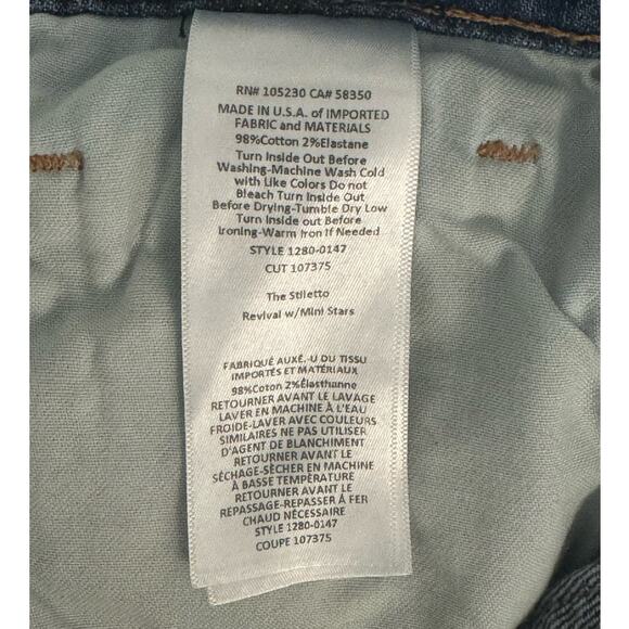 Current/Elliott The Stiletto Revival Skinny Jeans with Mini Stars Size 29 - Picture 8 of 14